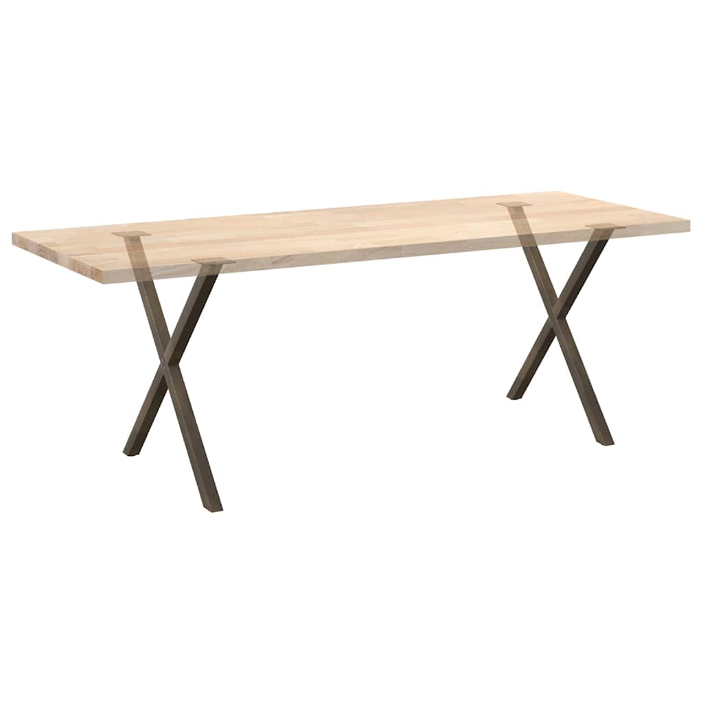 Gambe Tavolo Pranzo a X 2 pz Naturale 80x(72-73) cm Acciaio - homemem39