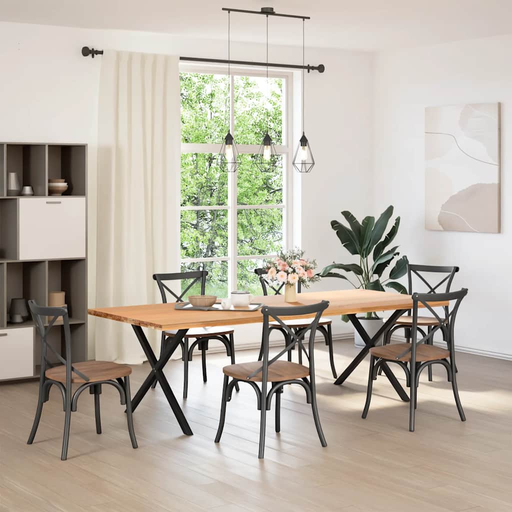 Gambe per tavolo da pranzo a forma di X 2 pz nere 90x(72-73) cm