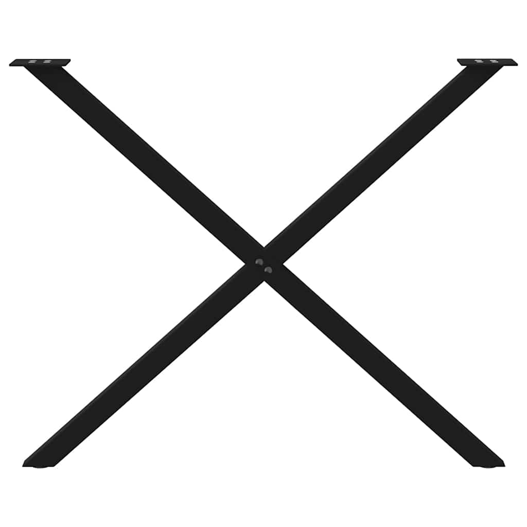 Gambe Tavolo Pranzo a Forma X 2 pz Nero 90x(72-73) cm Acciaio - homemem39