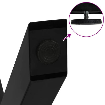 Gambe Tavolo Pranzo a Forma X 2 pz Nero 90x(72-73) cm Acciaio - homemem39