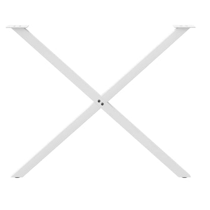 Gambe Tavolo Pranzo Forma X 2pz Bianco 90x(72-73)cm Acciaio - homemem39