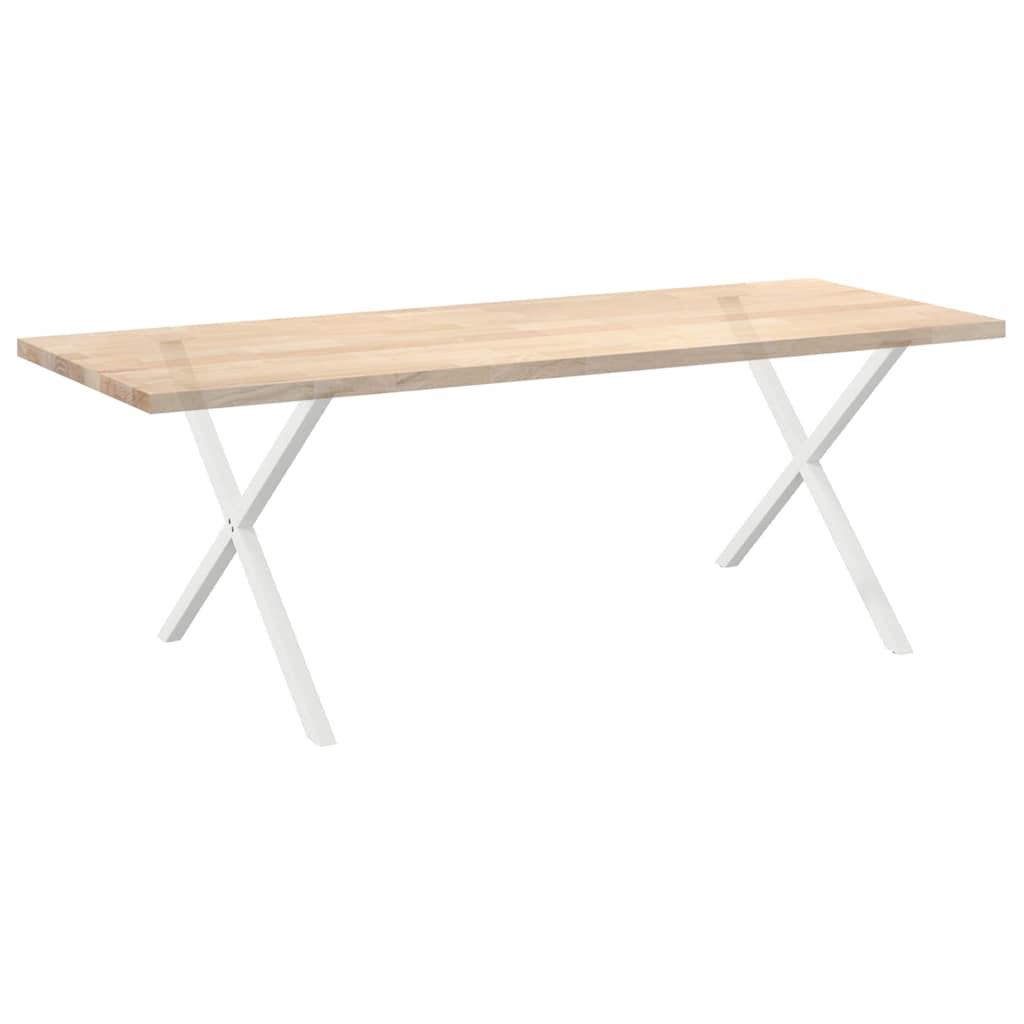Gambe Tavolo Pranzo Forma X 2pz Bianco 90x(72-73)cm Acciaio - homemem39
