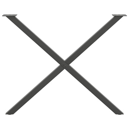 Gambe per tavolo da pranzo forma X 2 pz Antracite 90x(72-73) cm