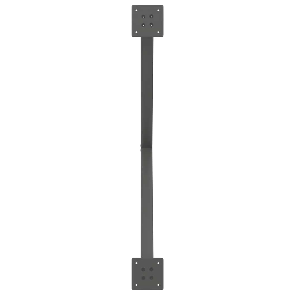 Gambe per tavolo da pranzo forma X 2 pz Antracite 90x(72-73) cm