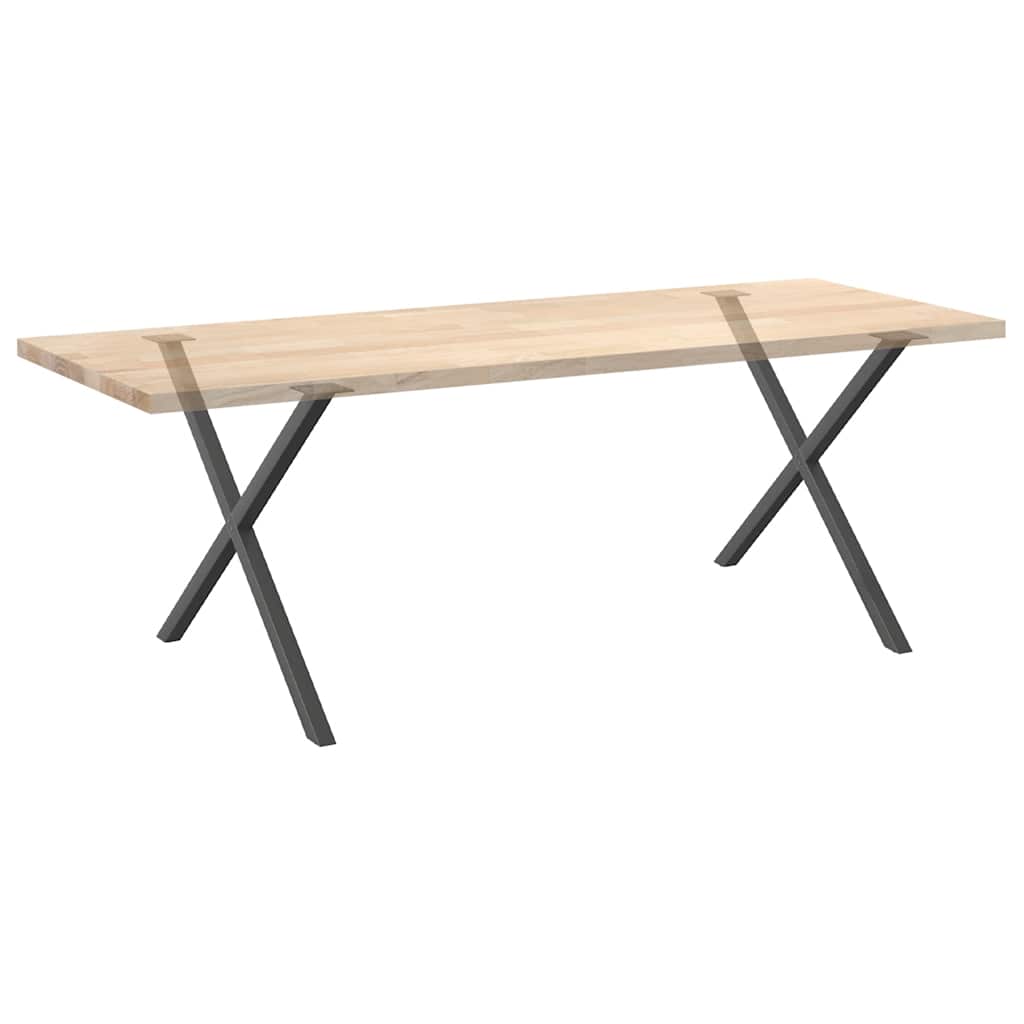 Gambe per tavolo da pranzo forma X 2 pz Antracite 90x(72-73) cm