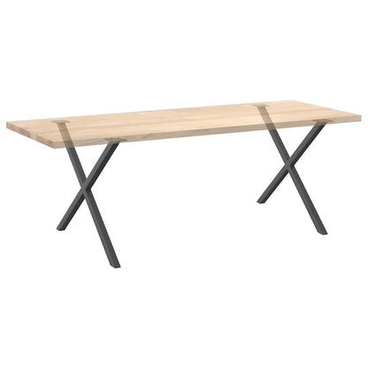 Gambe per tavolo da pranzo forma X 2 pz Antracite 90x(72-73) cm