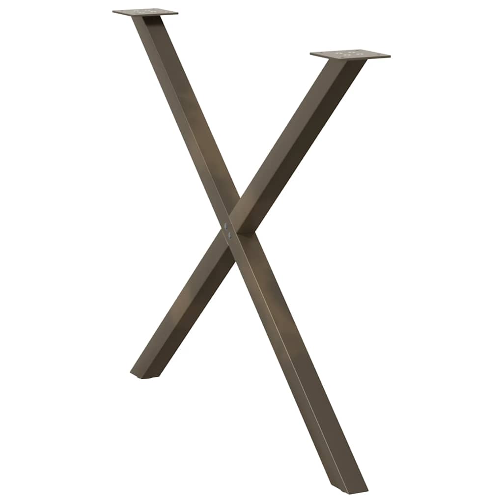 Gambe Tavolo Pranzo a X 2 pz Naturale 90x(72-73) cm Acciaio - homemem39