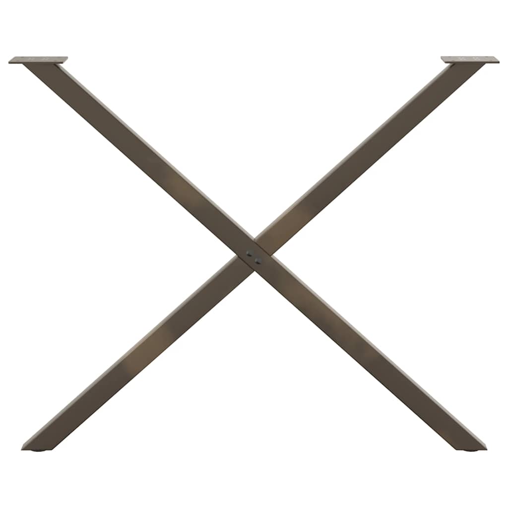 Gambe Tavolo Pranzo a X 2 pz Naturale 90x(72-73) cm Acciaio - homemem39