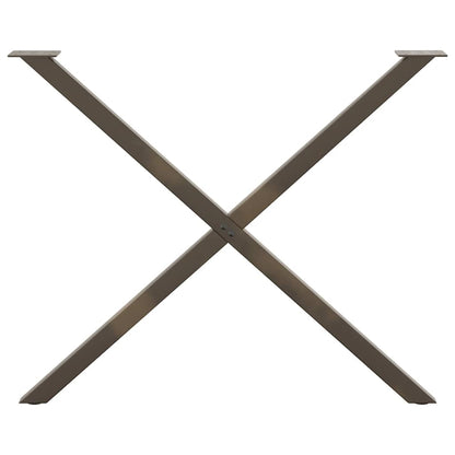 Gambe Tavolo Pranzo a X 2 pz Naturale 90x(72-73) cm Acciaio - homemem39