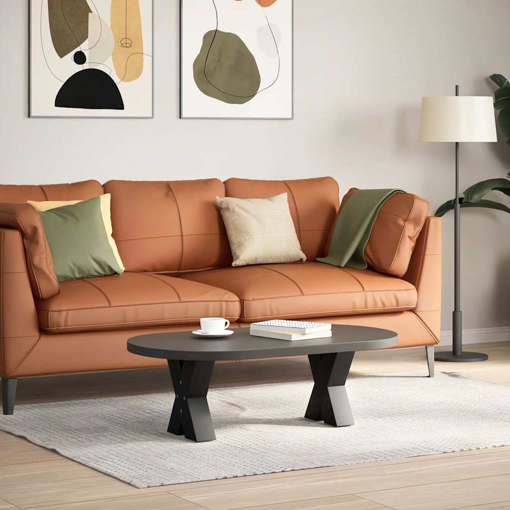 Gambe Tavolino da Caffè a X 2 pz Nero 30x(30-31) cm in Acciaio - homemem39