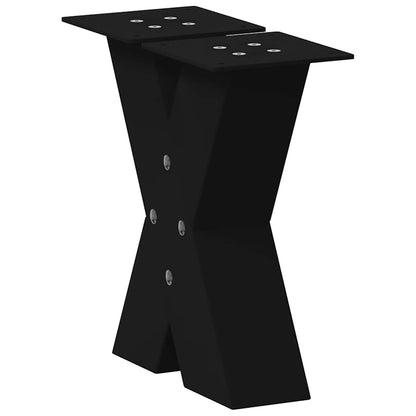 Gambe Tavolino da Caffè a X 2 pz Nero 30x(30-31) cm in Acciaio - homemem39