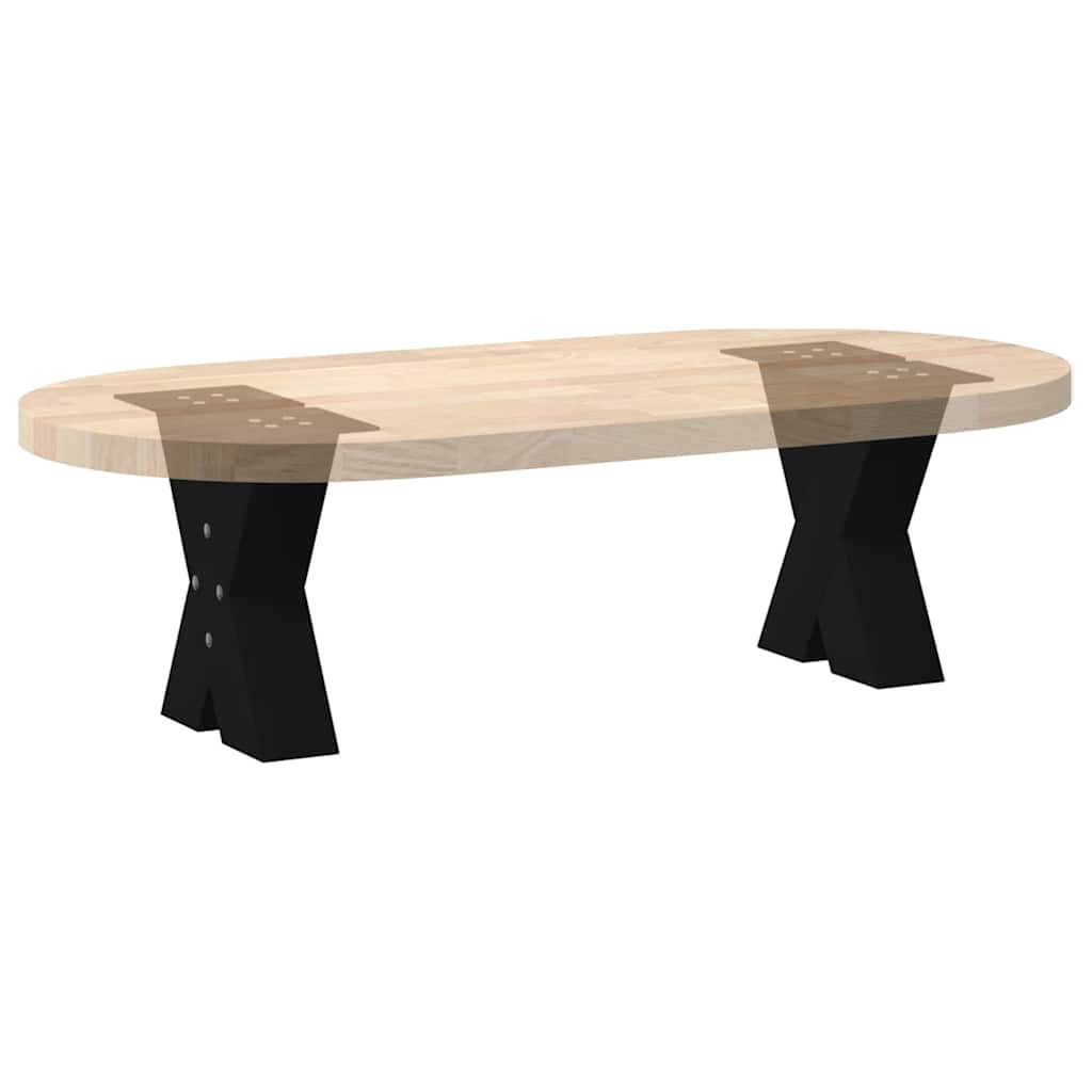 Gambe Tavolino da Caffè a X 2 pz Nero 30x(30-31) cm in Acciaio - homemem39