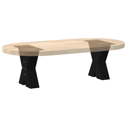 Gambe Tavolino da Caffè a X 2 pz Nero 30x(30-31) cm in Acciaio - homemem39
