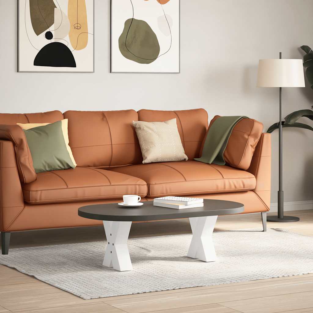Gambe Tavolino da Caffè a X 2 pz Bianco 30x(30-31)cm in Acciaio - homemem39