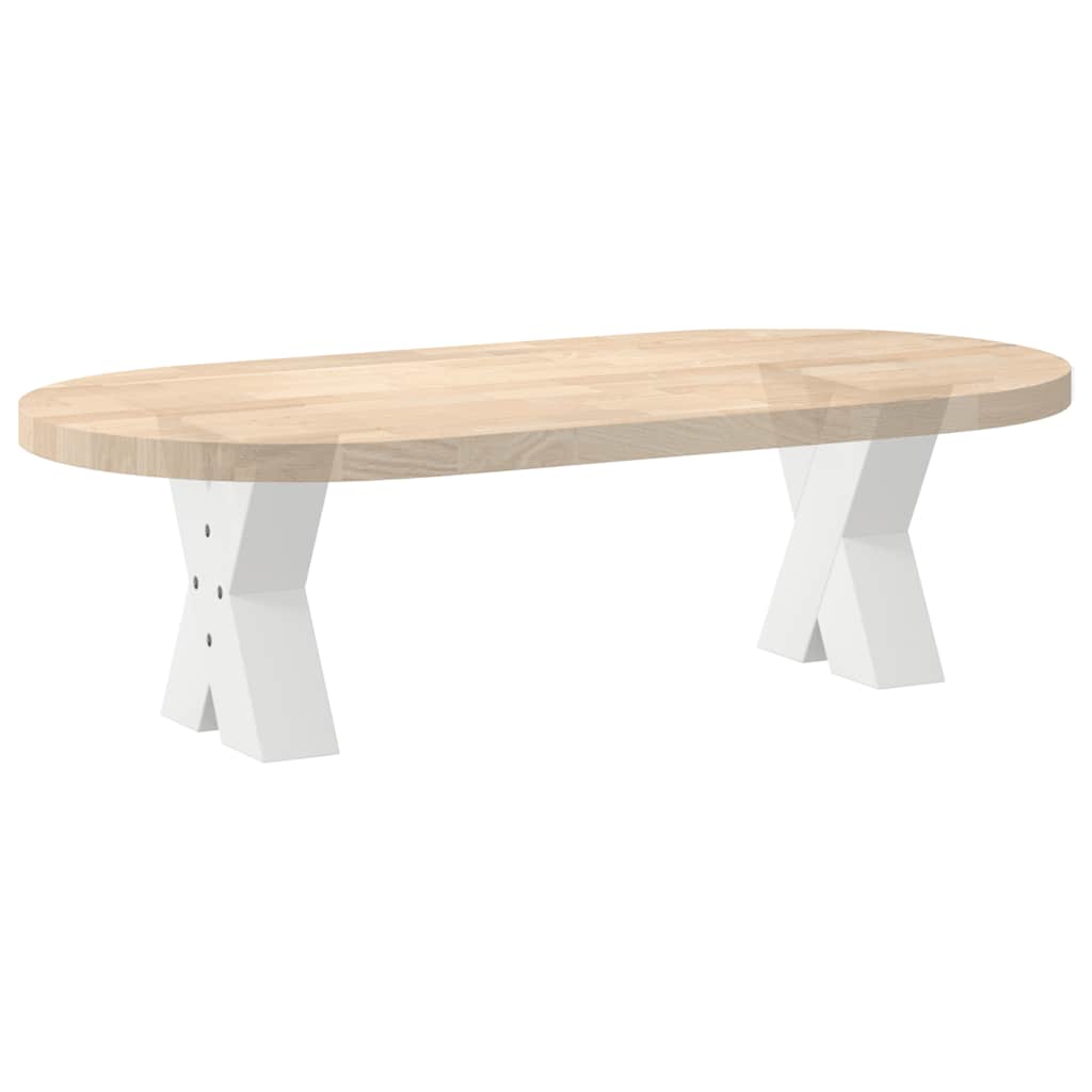 Gambe Tavolino da Caffè a X 2 pz Bianco 30x(30-31)cm in Acciaio - homemem39
