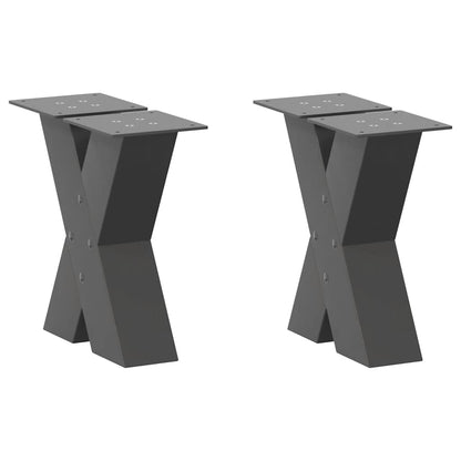 Gambe Tavolino Caffè a X 2 pz Antracite 30x(30-31)cm in Acciaio - homemem39