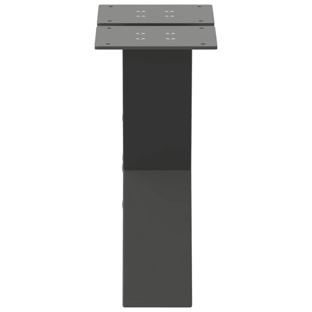 Gambe per Tavolino da Caffè forma X 2 pz Antracite 30x(30-31)cm