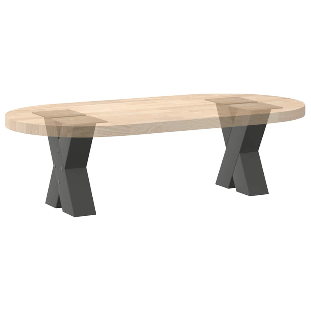 Gambe per Tavolino da Caffè forma X 2 pz Antracite 30x(30-31)cm