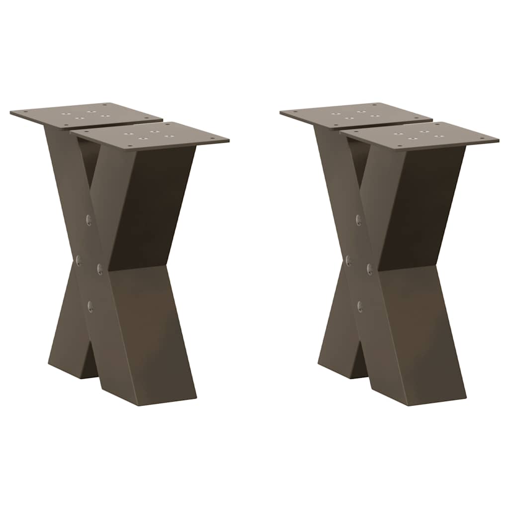 Gambe Tavolino Caffè a X 2 pz Naturale 30x(30-31) cm in Acciaio - homemem39