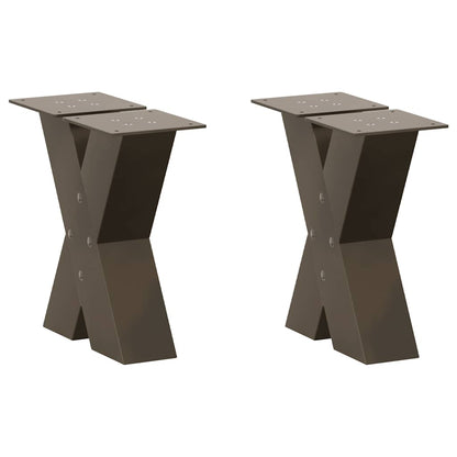 Gambe Tavolino Caffè a X 2 pz Naturale 30x(30-31) cm in Acciaio - homemem39