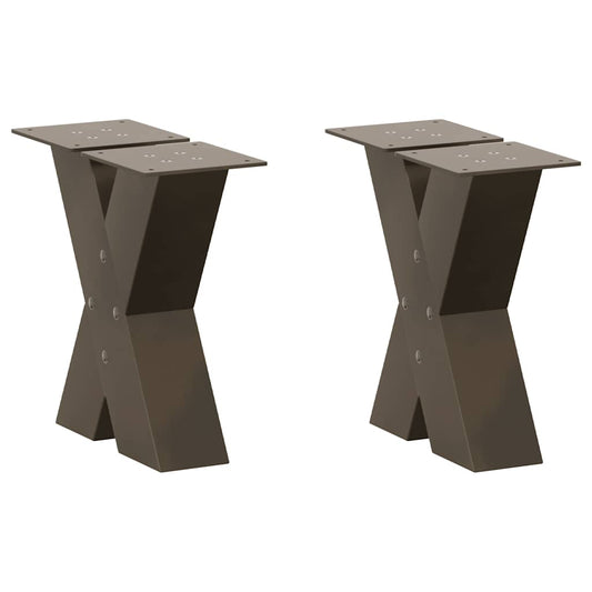 Gambe Tavolino Caffè a X 2 pz Naturale 30x(30-31) cm in Acciaio - homemem39