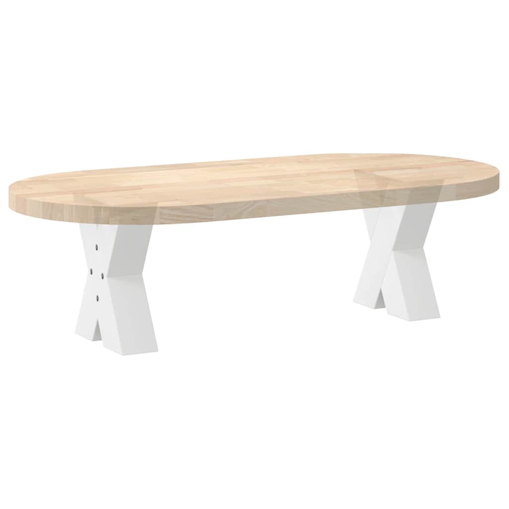 Gambe Tavolino da Caffè a X 2 pz Bianco 40x(30-31)cm in Acciaio - homemem39