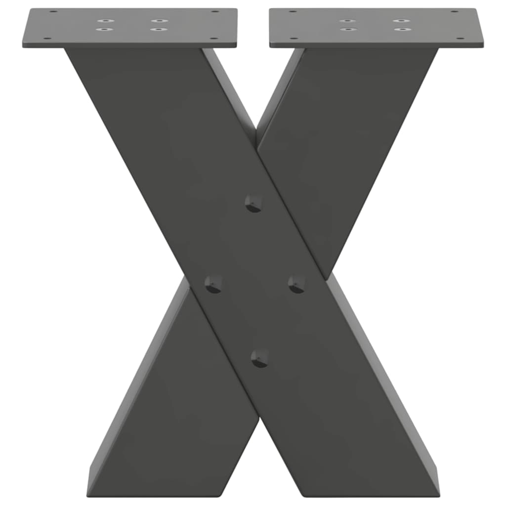 Gambe per Tavolino da Caffè forma X 2 pz Antracite 40x(30-31)cm