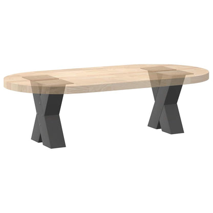 Gambe per Tavolino da Caffè forma X 2 pz Antracite 40x(30-31)cm