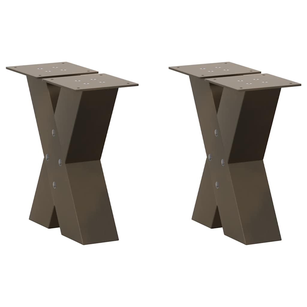 Gambe Tavolino Caffè a X 2 pz Naturale 40x(30-31) cm in Acciaio - homemem39