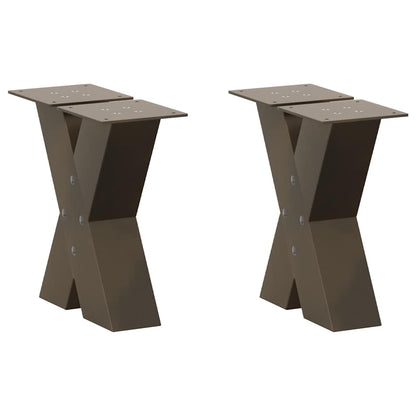 Gambe Tavolino Caffè a X 2 pz Naturale 40x(30-31) cm in Acciaio - homemem39