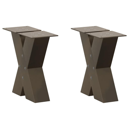 Gambe Tavolino Caffè a X 2 pz Naturale 40x(30-31) cm in Acciaio - homemem39