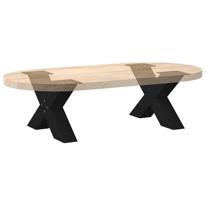 Gambe per Tavolino da Caffè a X 2 pz Nere 50x(30-31) cm Acciaio