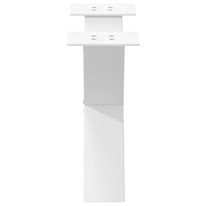 Gambe Tavolino da Caffè a X 2 pz Bianco 50x(30-31)cm in Acciaio