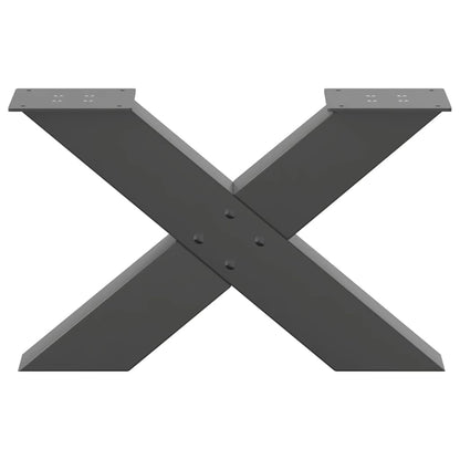 Gambe per Tavolino da Caffè forma X 2 pz Antracite 50x(30-31)cm