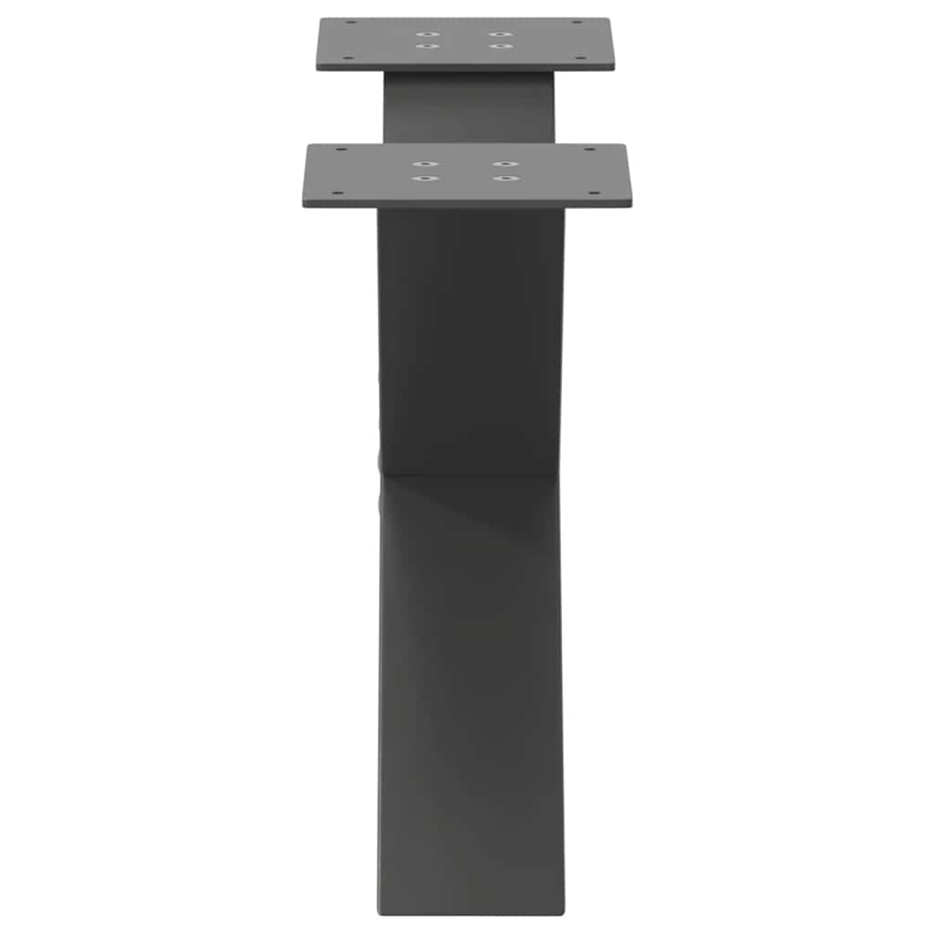 Gambe per Tavolino da Caffè forma X 2 pz Antracite 50x(30-31)cm