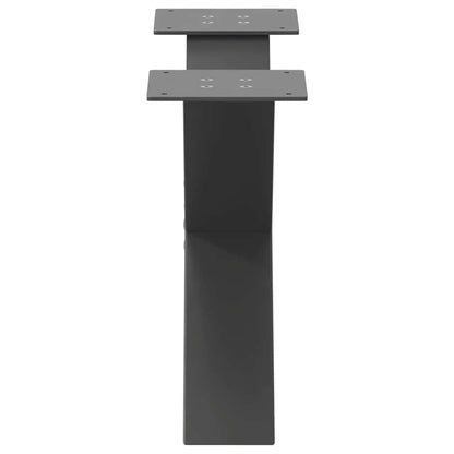 Gambe per Tavolino da Caffè forma X 2 pz Antracite 50x(30-31)cm