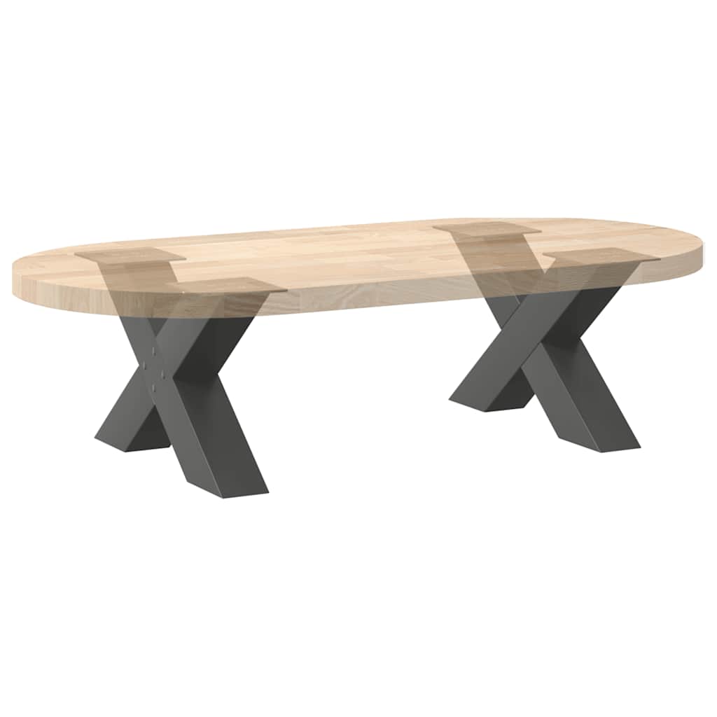 Gambe per Tavolino da Caffè forma X 2 pz Antracite 50x(30-31)cm