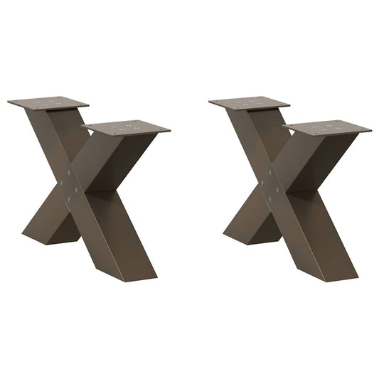 Gambe Tavolino Caffè a X 2 pz Naturale 50x(30-31) cm in Acciaio - homemem39