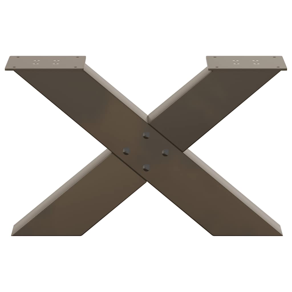 Gambe per Tavolino da Caffè forma X 2 pz Naturale 50x(30-31) cm