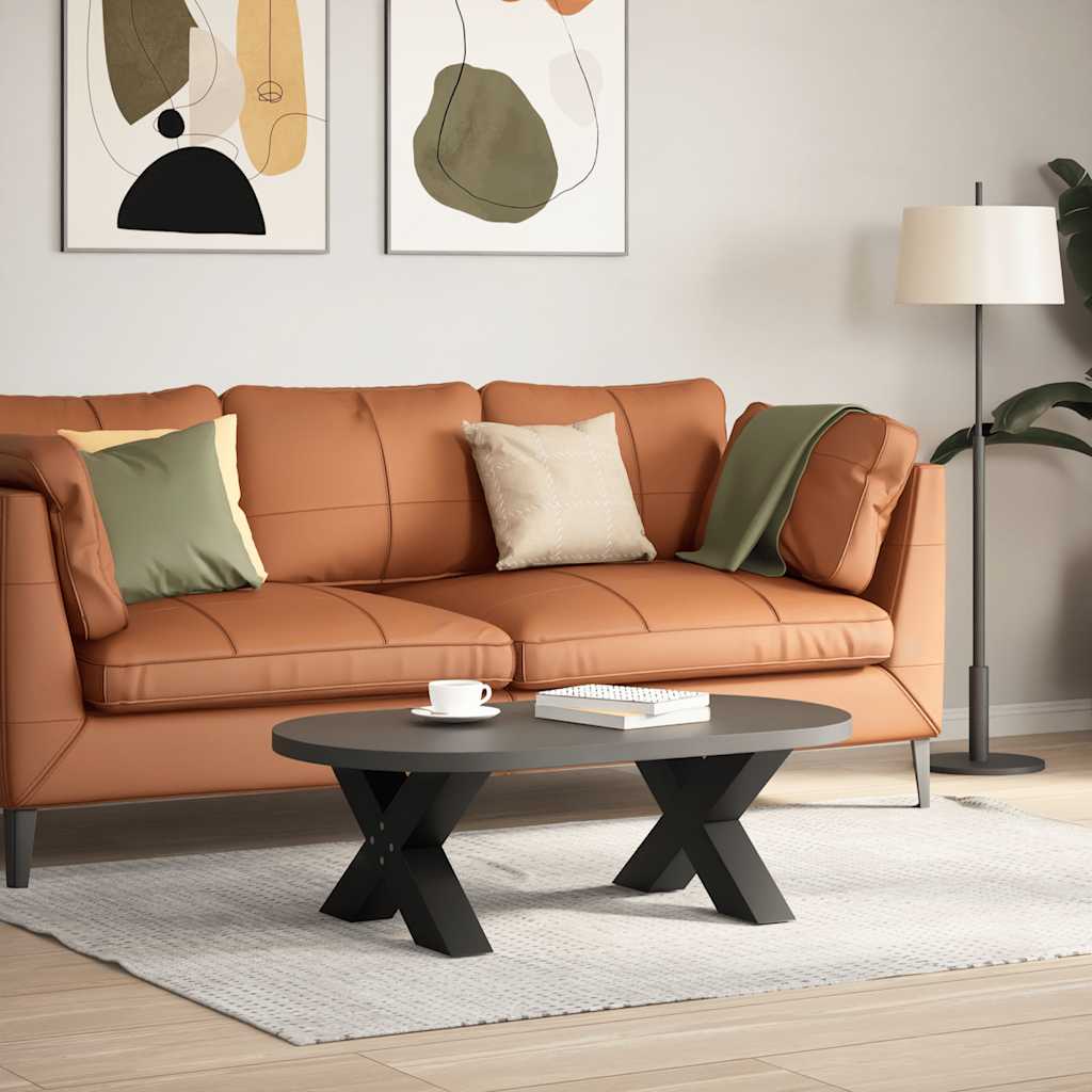 Gambe per Tavolino da Caffè a Forma di X 2 pz Nere 60x(30-31)cm