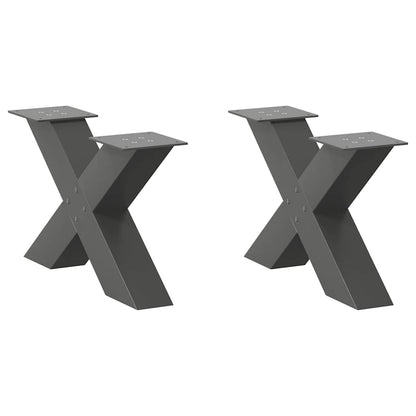 Gambe Tavolino Caffè a X 2 pz Antracite 60x(30-31)cm in Acciaio - homemem39