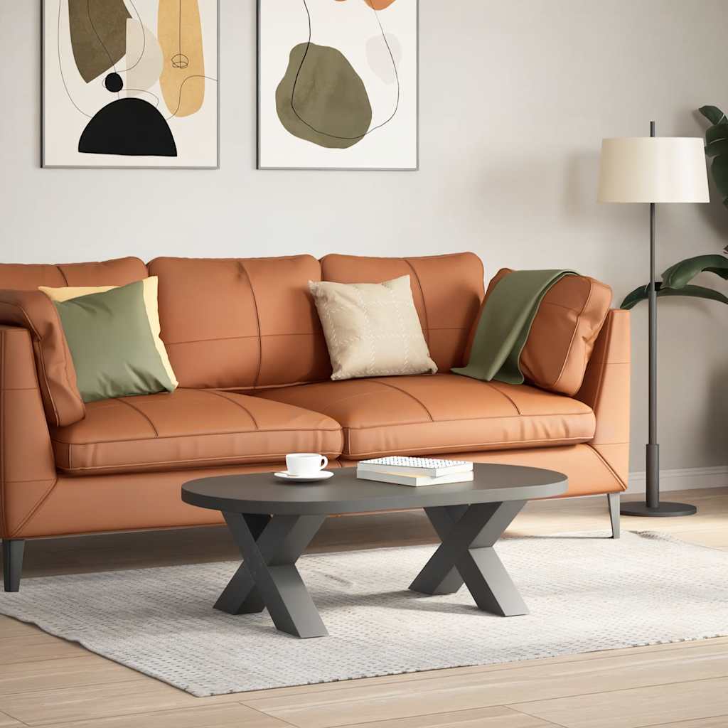 Gambe Tavolino Caffè a X 2 pz Antracite 60x(30-31)cm in Acciaio - homemem39