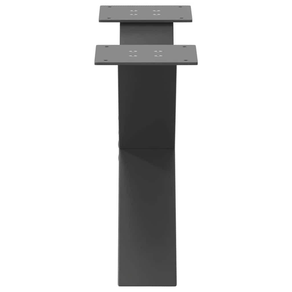 Gambe Tavolino Caffè a X 2 pz Antracite 60x(30-31)cm in Acciaio - homemem39