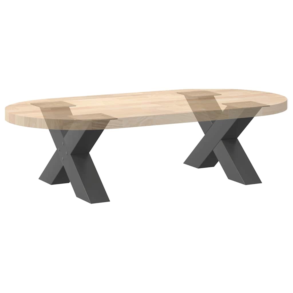 Gambe per Tavolino da Caffè forma X 2 pz Antracite 60x(30-31)cm