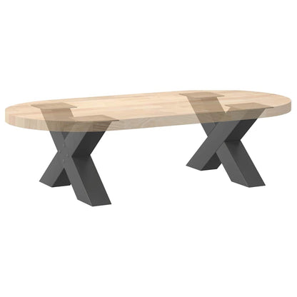 Gambe per Tavolino da Caffè forma X 2 pz Antracite 60x(30-31)cm