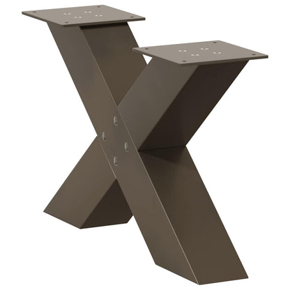 Gambe Tavolino da Caffè a X 2 pz Naturale 60x(30-31) cm in Acciaio - homemem39