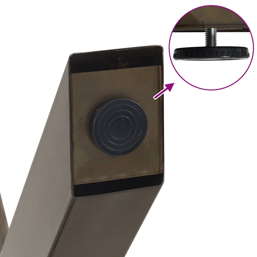 Gambe Tavolino da Caffè a X 2 pz Naturale 60x(30-31) cm in Acciaio - homemem39