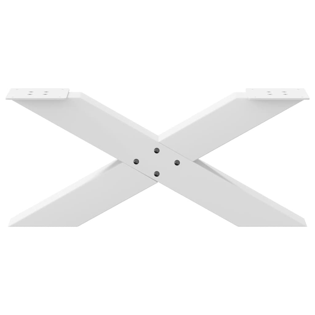 Gambe Tavolino da Caffè a X 2 pz Bianco 70x(30-31)cm in Acciaio - homemem39