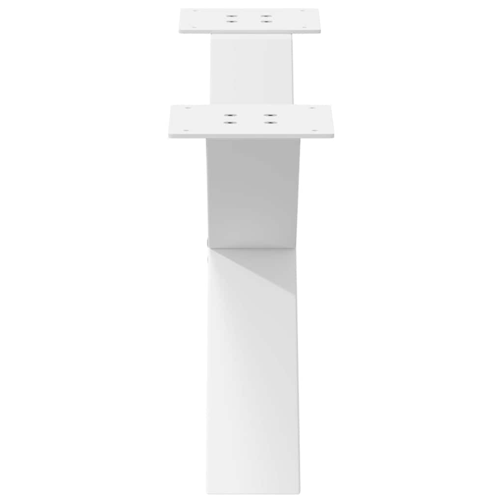 Gambe Tavolino da Caffè a X 2 pz Bianco 70x(30-31)cm in Acciaio - homemem39
