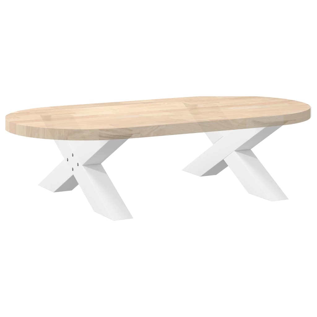 Gambe Tavolino da Caffè a X 2 pz Bianco 70x(30-31)cm in Acciaio - homemem39
